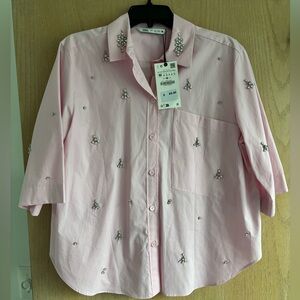 Zara poplin top with jewels
